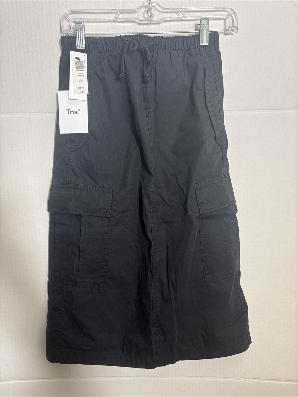 Aritzia TNA Black Cargo skirt with Drawstring Waist